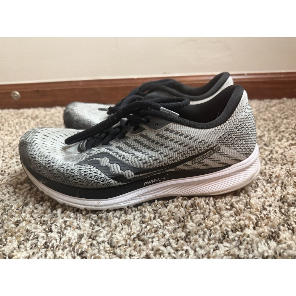 Saucony Ride 13 Shoes Womens 9.5 Black Gray Road Race Running Trainer Support